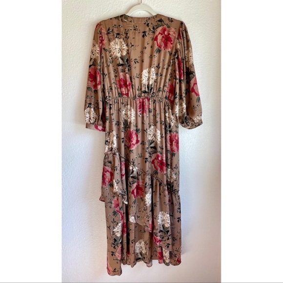 Saltwater Luxe Boho Floral Maxi Dress With Sleeves Size L - Picture 5 of 5